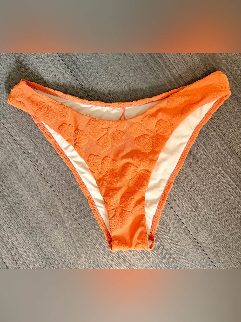 DONATING SOON- BERLOOK Floral Jacquard High Cut Bikini Bottom